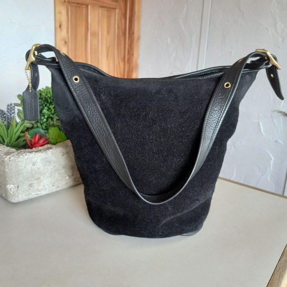 Coach Berkeley Duffle Sac in Black Suede 9010, Ruff-Out - Picture 10 of 16